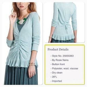 🥰🥰{Anthro} Rosie Neira "Button Trail" Cardigan